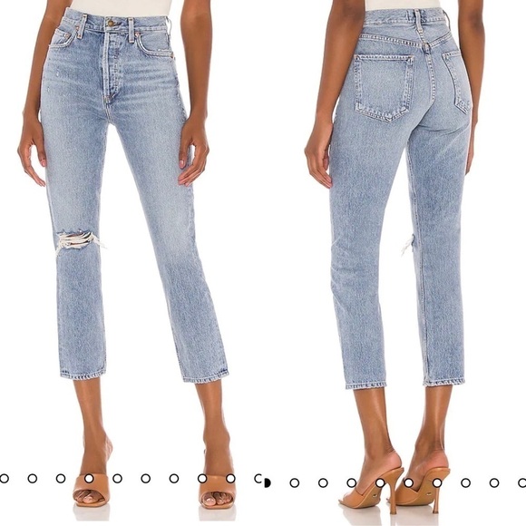Agolde Jeans Riley High Rise Straight leg Crop Jeans in Endeavor 23 - Picture 10 of 10